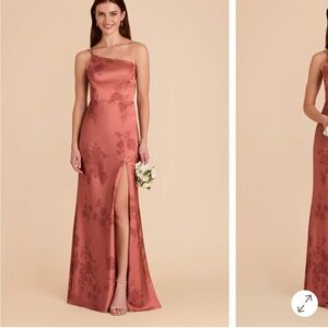 Birdy Grey One-Shoulder Floral Dress in Rust